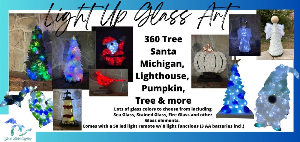 Frankenmuth Light UP Glass Art. Michigan, Cardinal, Gnome, Tree + more