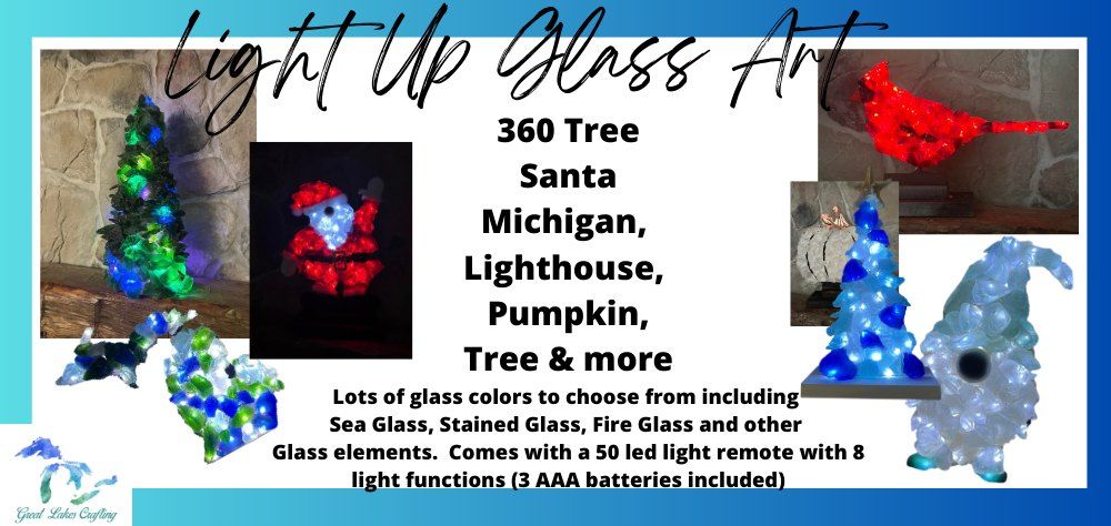 Frankenmuth Light UP Glass Art. Michigan, Cardinal, Gnome, Tree + more