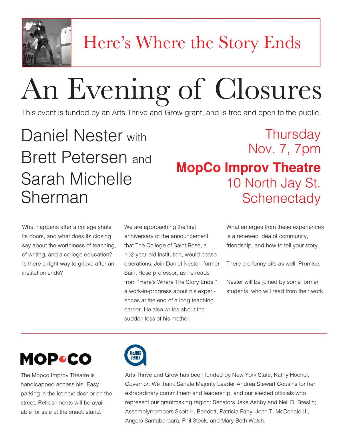 Here\u2019s Where The Story Ends: An Evening of Closures