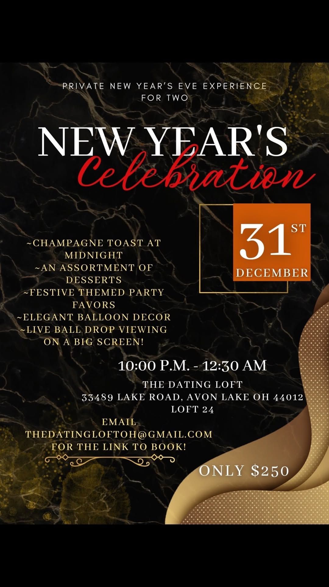 Private New Year\u2019s Eve Experience for Two\ud83c\udf39