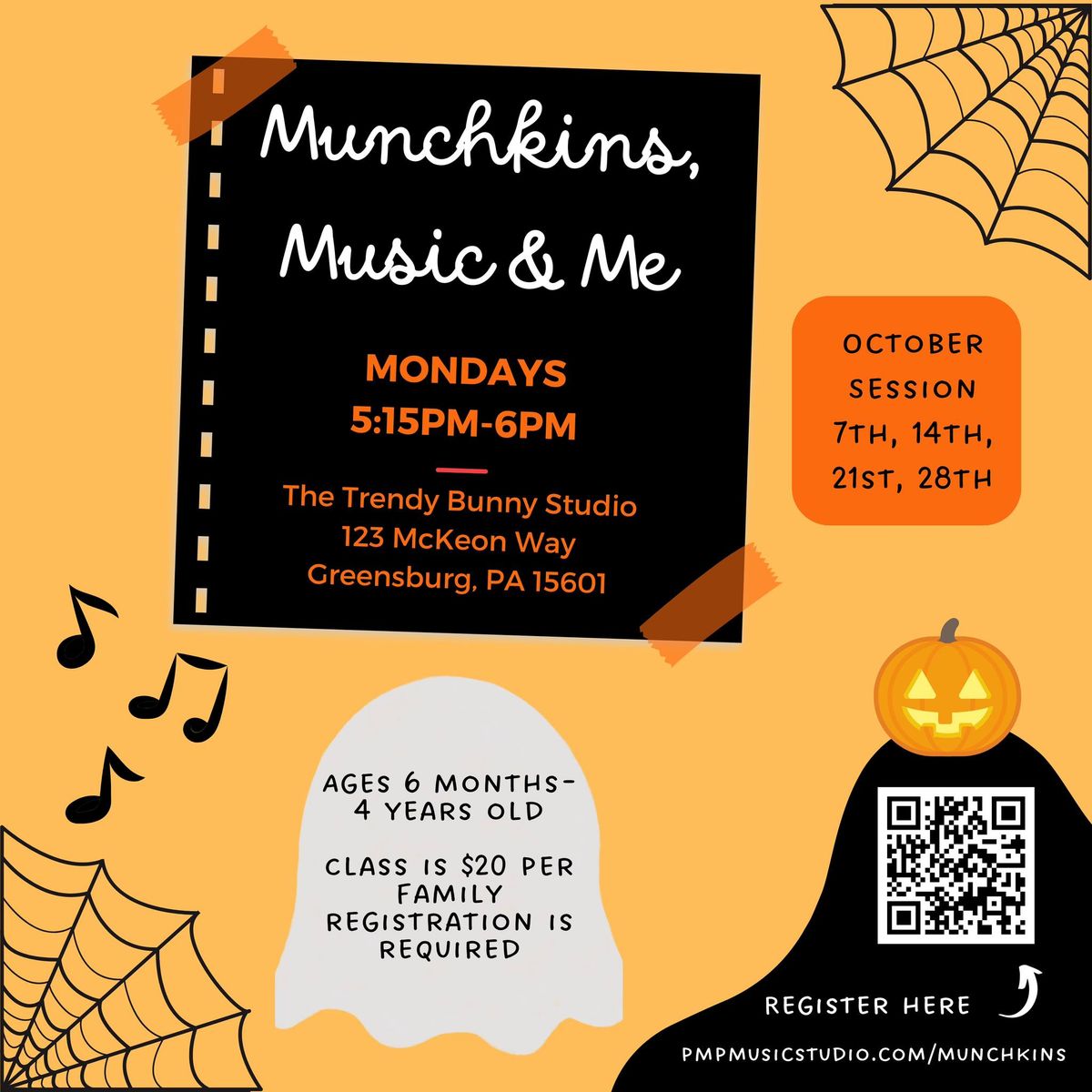 October- Monday evening Munchkins, Music & Me!