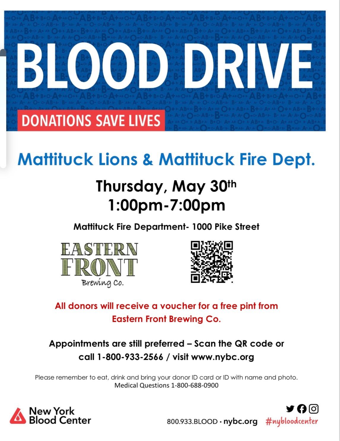 Mattituck Lions and Fire Department\u2019s Blood Drive