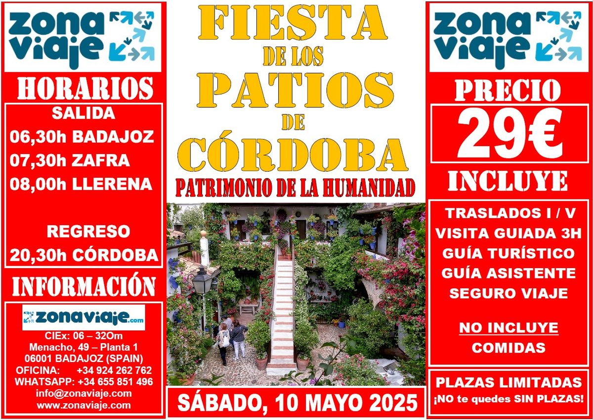 FIESTA de los PATIOS de C\u00d3RDOBA (S\u00c1BADO, 10 MAYO 2025)