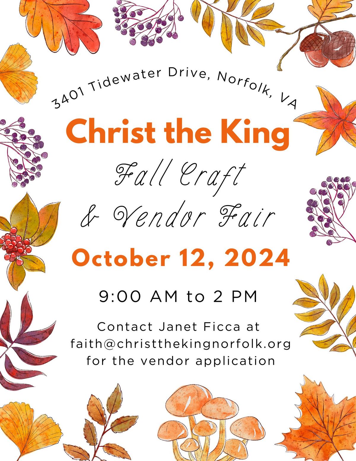 Christ the King Fall Craft & Vendor Fair 2024