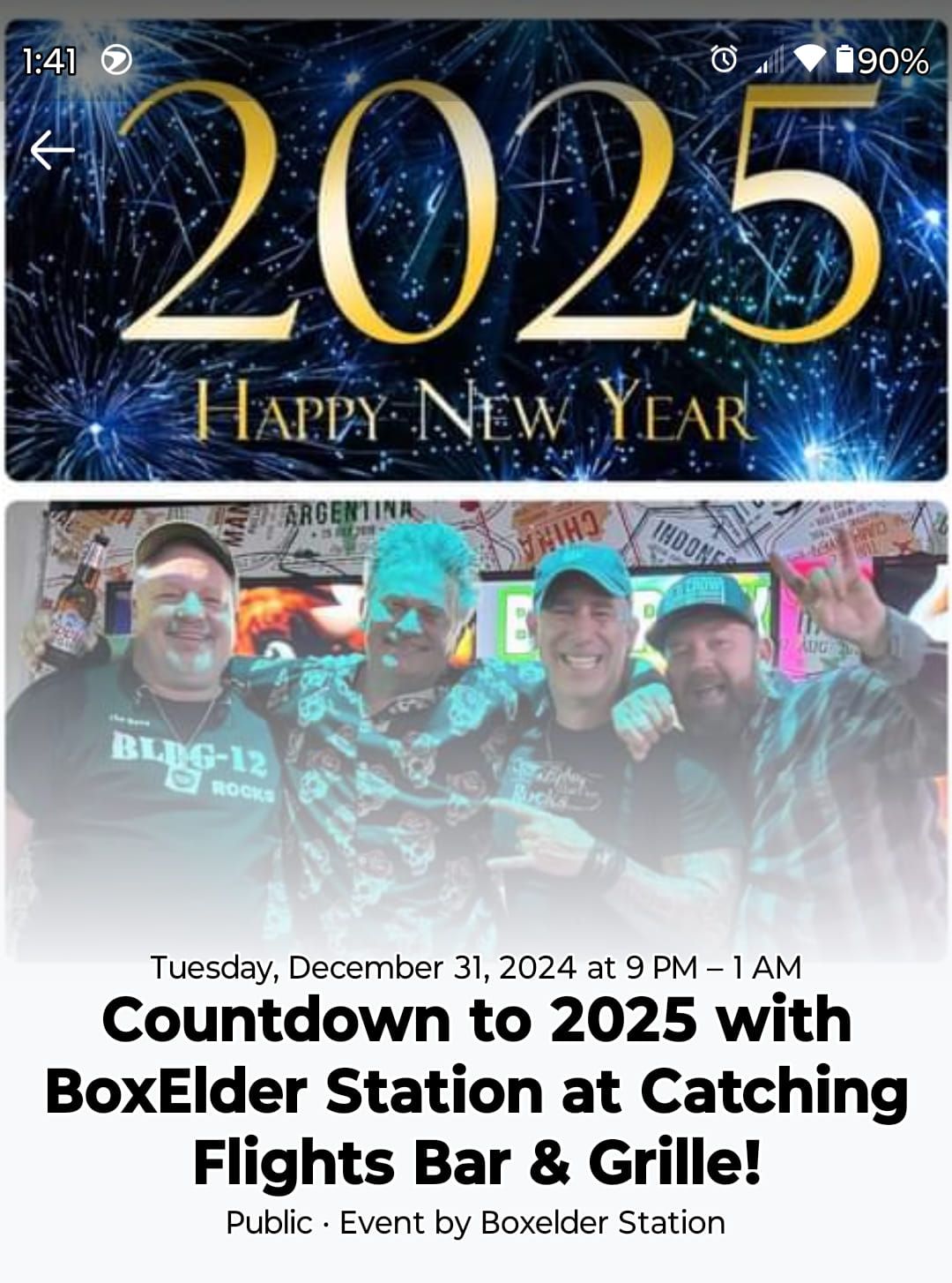 New Year's Eve Countdown with BoxElder Station 