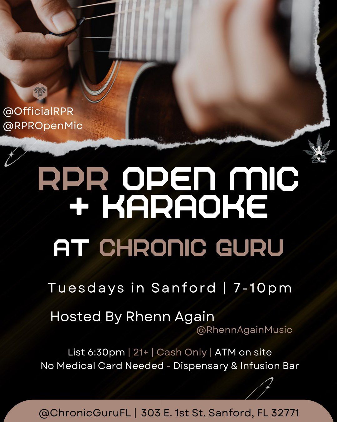 Open Mic & Karaoke Tuesdays at Chronic Guru Sanford by RPR