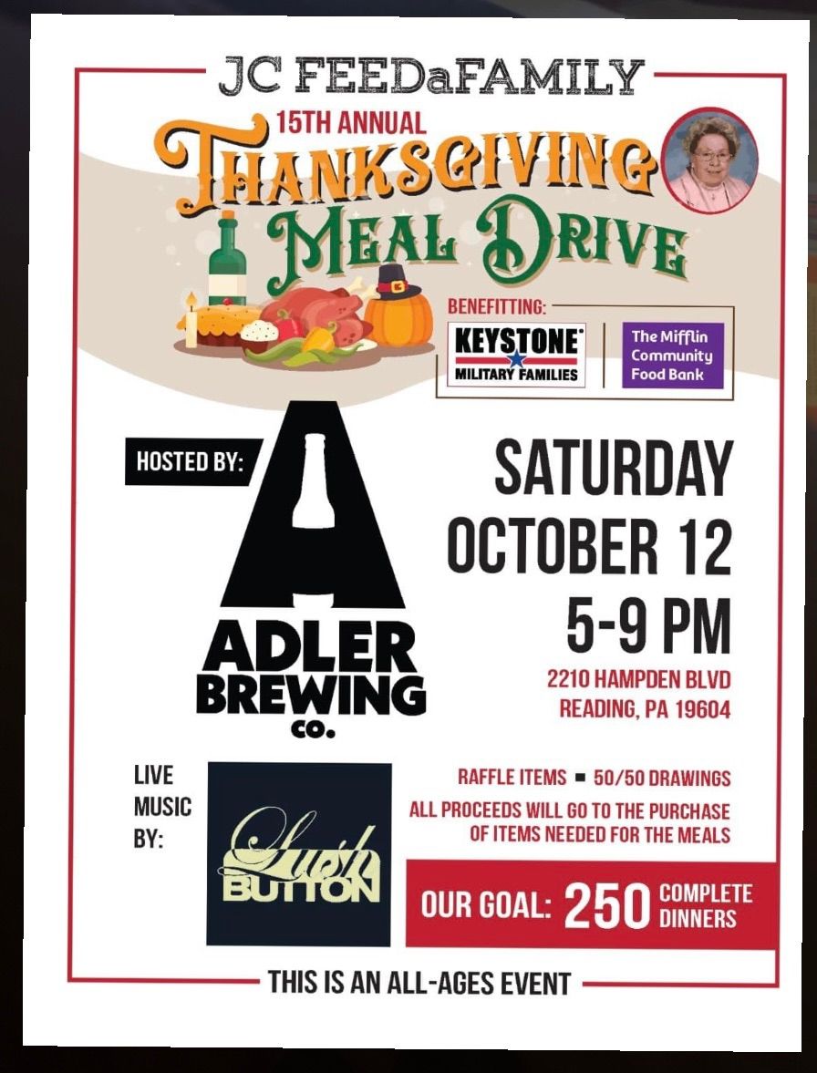 JC FEEDaFAMILY Thanksgiving Meal Drive at Adler Brewing Co. 