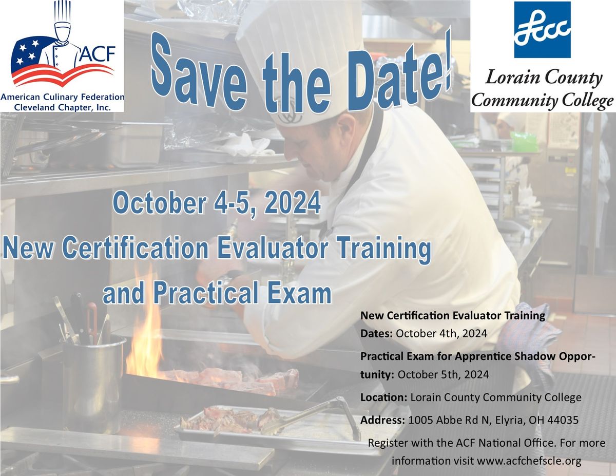 Certification Practical Exam & Evaluator Training Course - Save the Date!