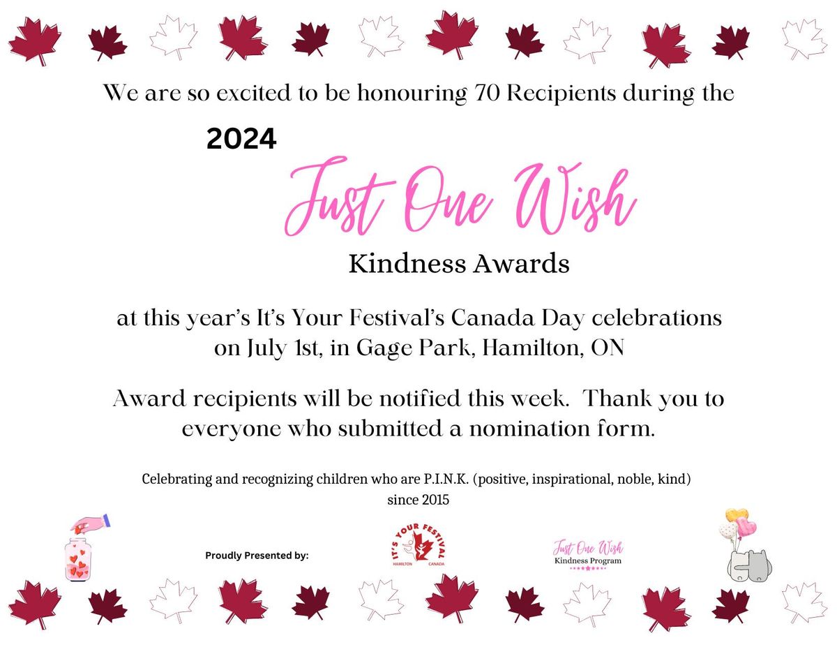 Just One Wish Kindness Awards