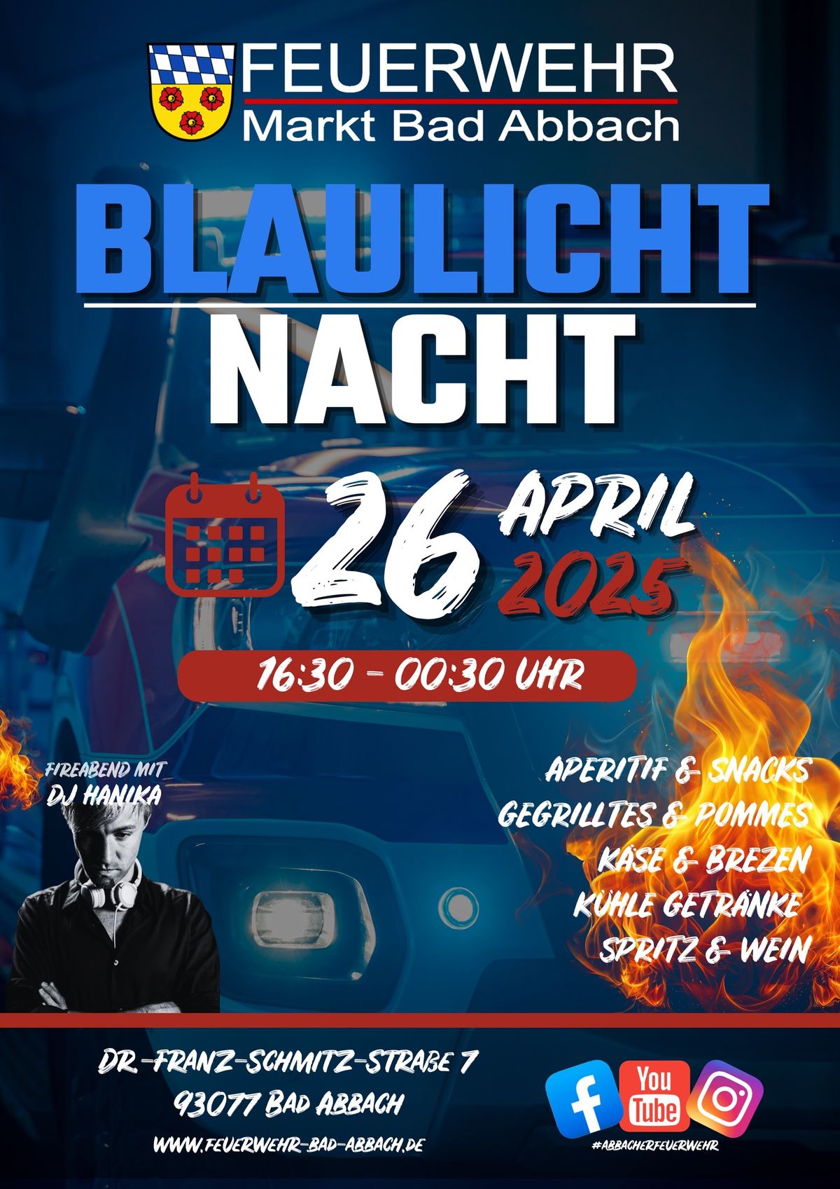 \ud83d\udea8 Blaulichtnacht mit Weinbar & DJ Hanika | \ud83d\udd25Fireabend