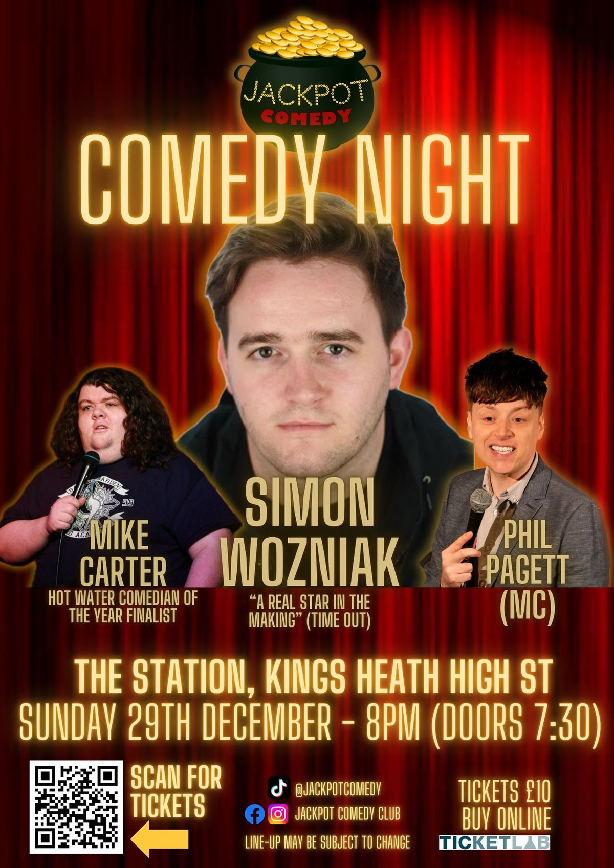 Jackpot Comedy at the Station feat. Simon Wozniak + support