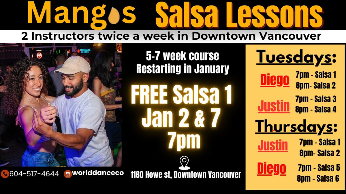 6 Levels Of Salsa in 1 day, FREE BEGINNER SALSA - 7pm 