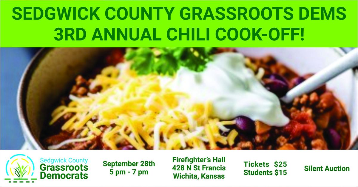 Sedgwick County Grassroots Dems 3rd Annual Chili Cook-Off Chili Cookoff