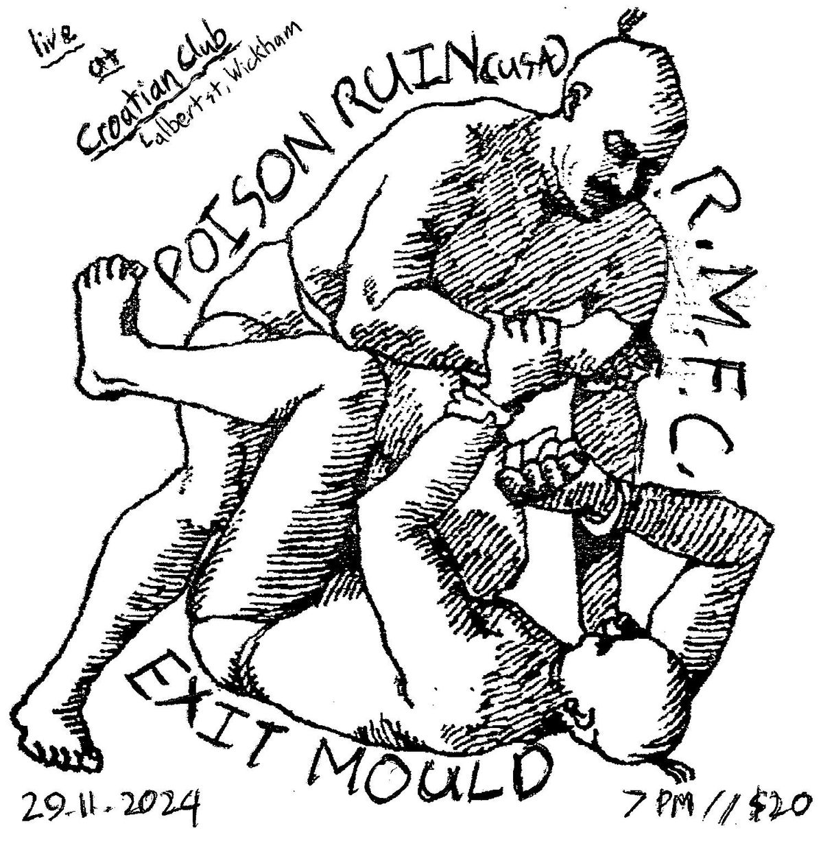 Poison Ruin [USA], RMFC [Syd], Exit Mould at Croatian Club | 29\/11\/24