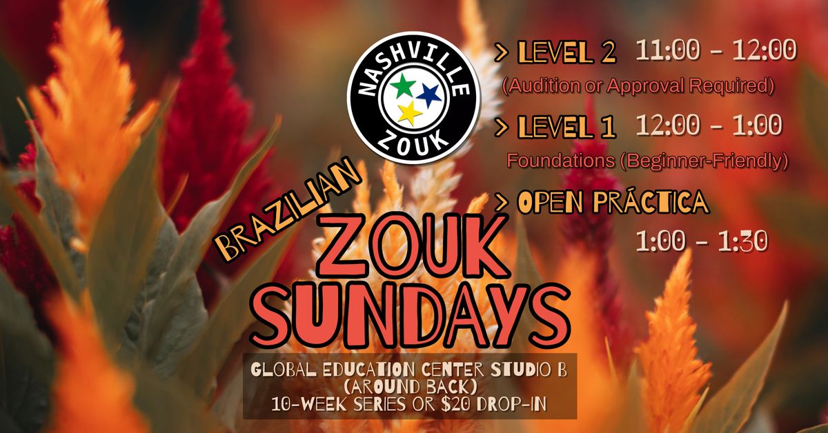 Zouk Sundays: 10-Week Fall Series (Foundations\/Beg. Friendly) \ud83c\udf41\ud83c\udf3e