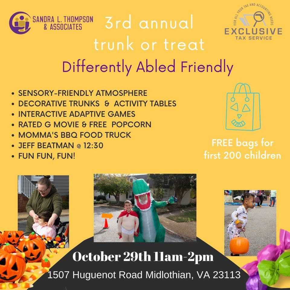 3rd Annual Differently Abled Friendly Trunk or Treat, 1507 Huguenot Rd