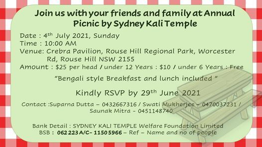Annual Picnic by Sydney Kali Temple