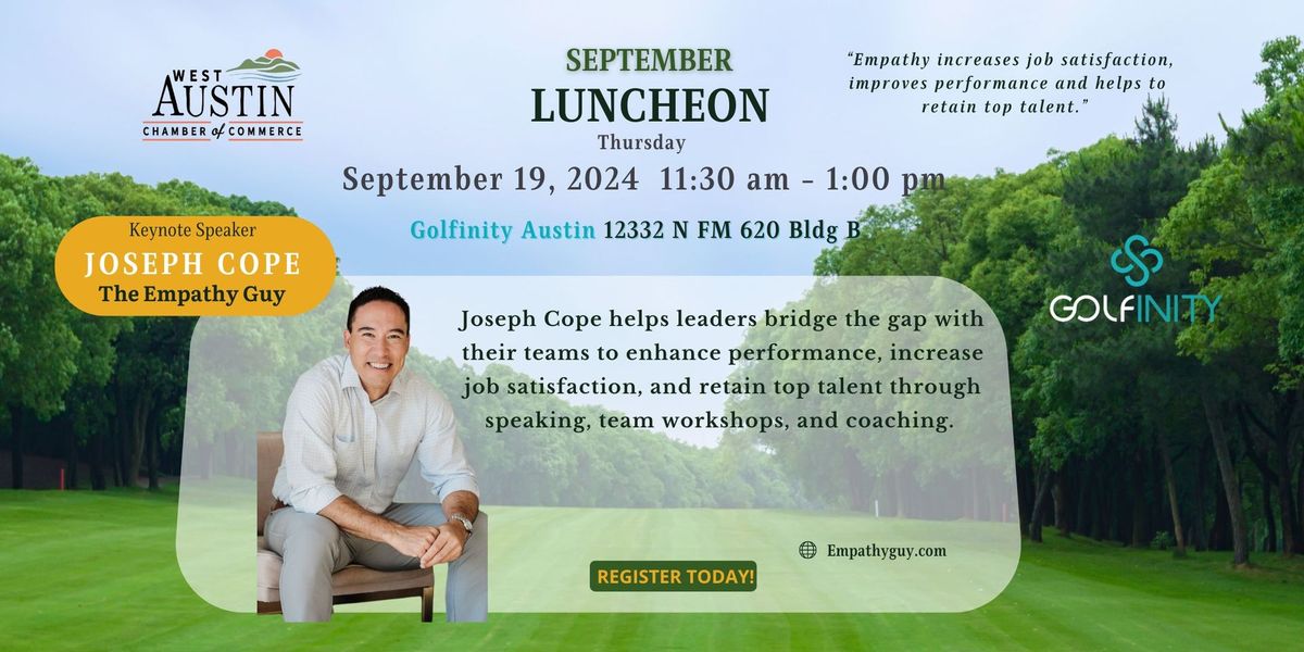 September Luncheon, Guest Speaker Joseph Cope