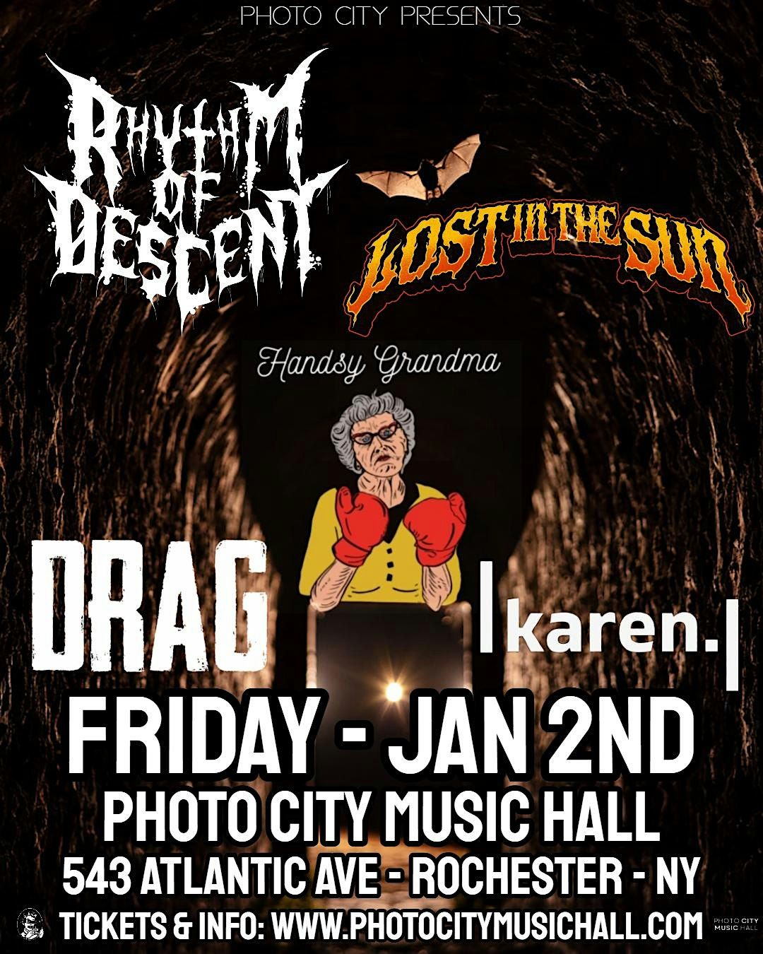Rhythm Of Descent, Drag HC, Lost In The Sun, Karen, & Handsy Grandma