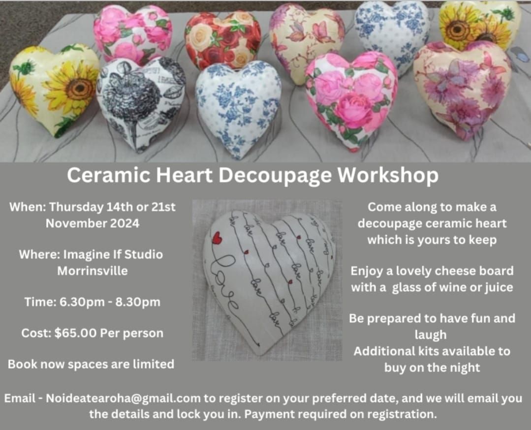 Ceramic Heart Decoupage Workshop