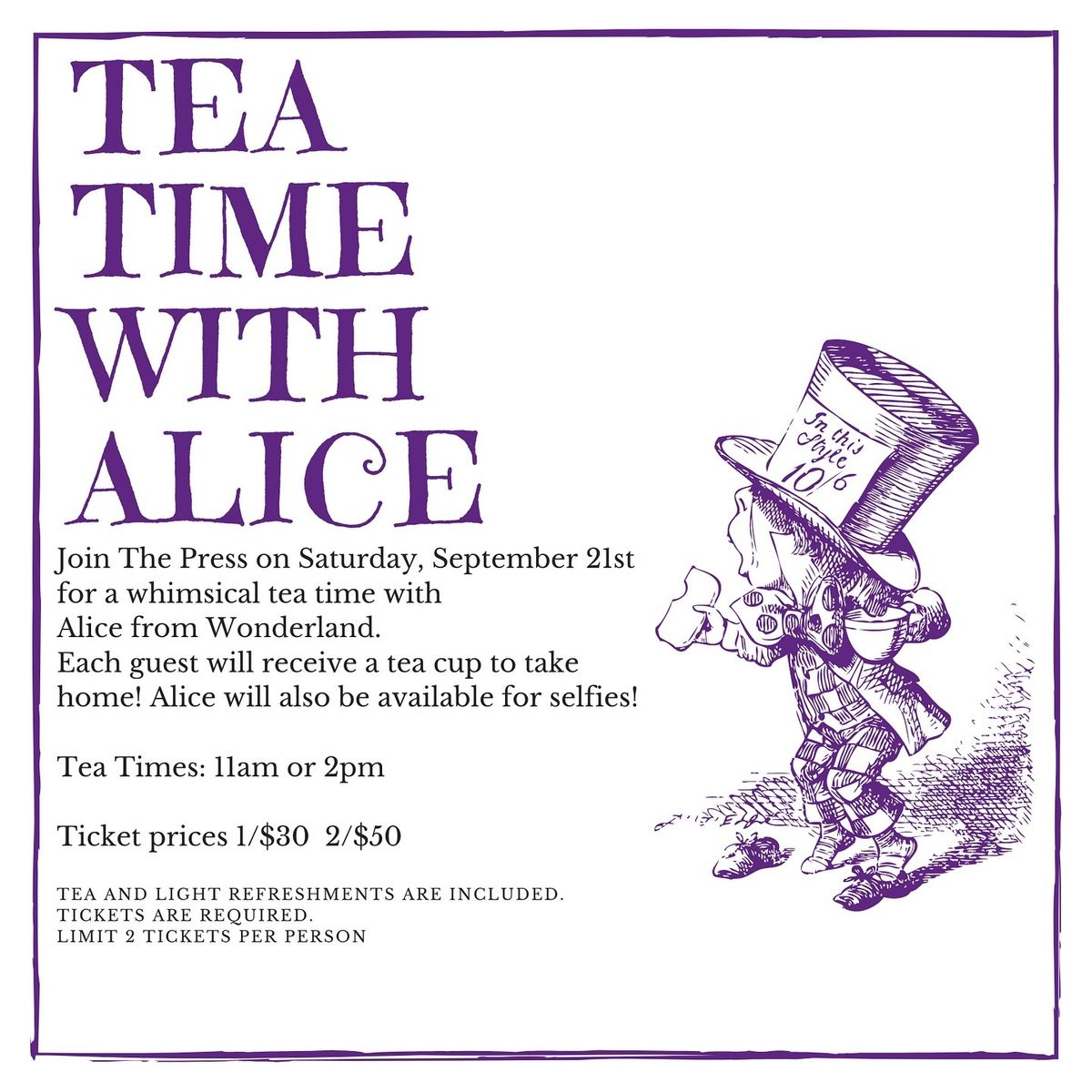 TEA TIME WITH ALICE