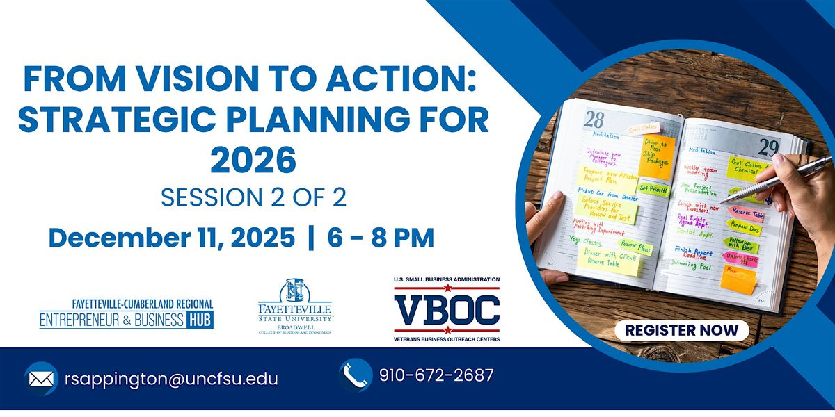 From Vision to Action: Strategic Planning for 2026 Session 2 of 2