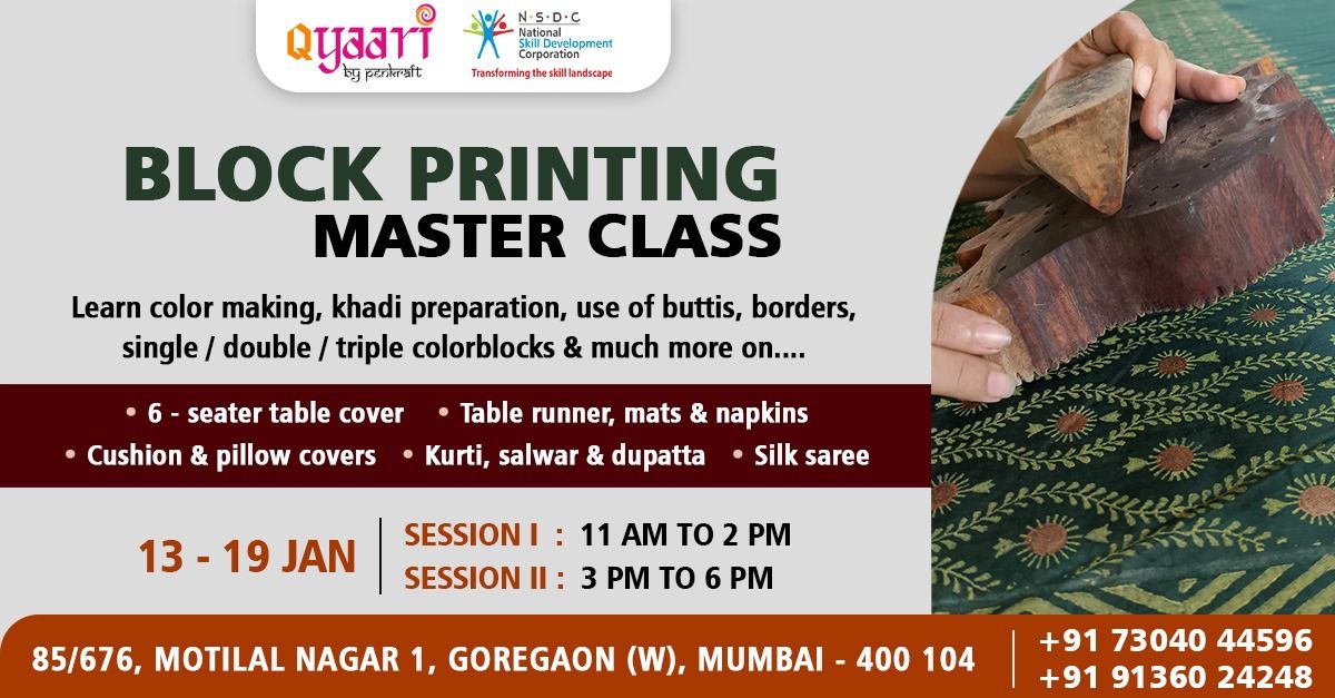 PENKRAFT BLOCK PRINTING MASTERCLASS