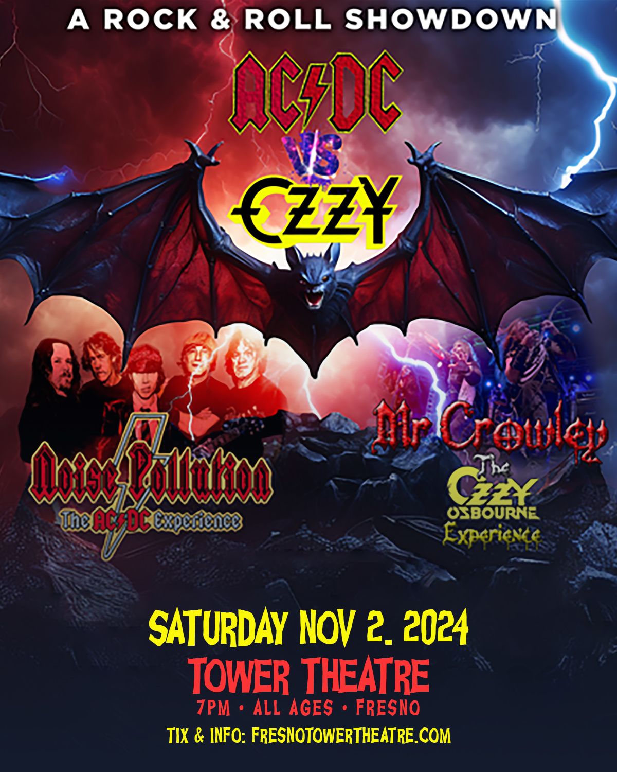 AC\/DC VS Ozzy with Noise Pollution The AC\/DC Experience and Mr Crowley the Ozzy Osbourne Experience