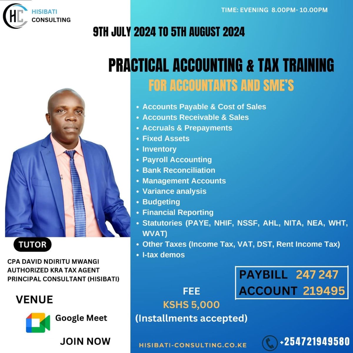 practical accounting and tax training July