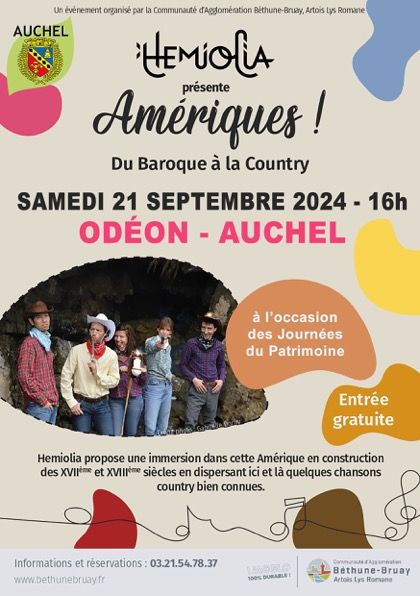 Concert "Am\u00e9riques!" par l'ensemble H\u00e9miolia \u00e0 l'occasion des journ\u00e9es du patrimoine