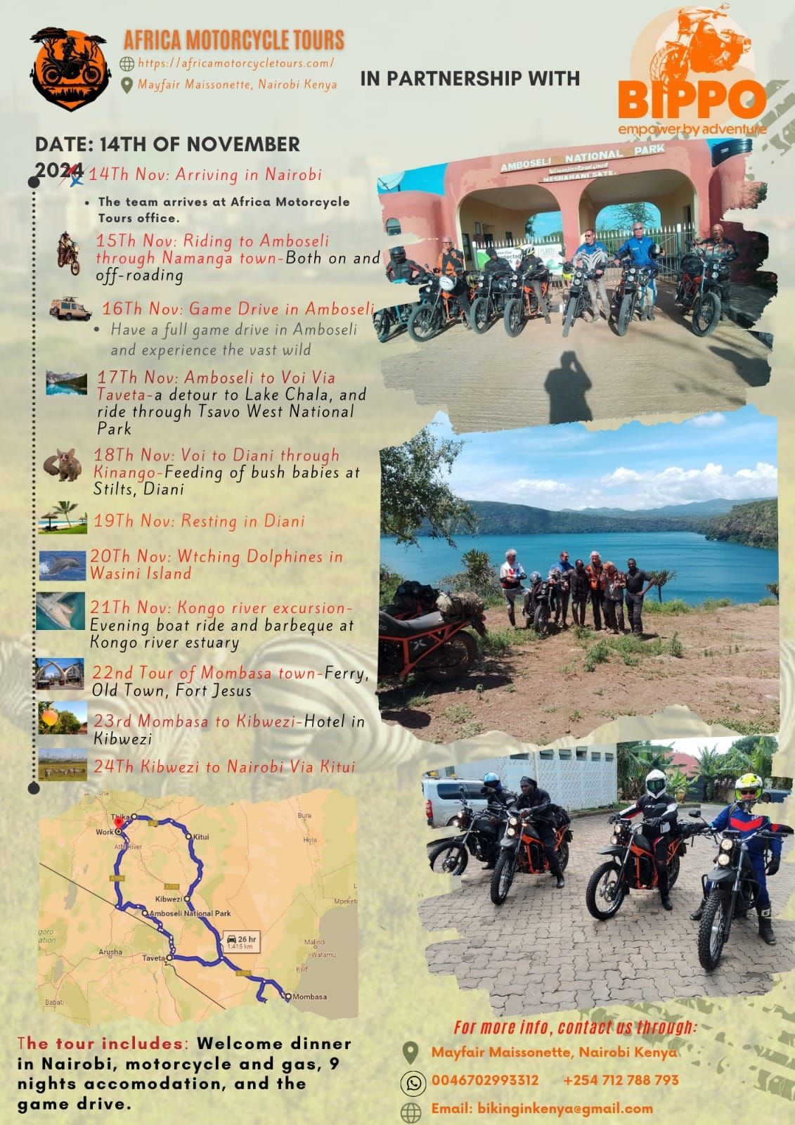 A 10 Days motorcycle tour, from Nairobi to Mombasa