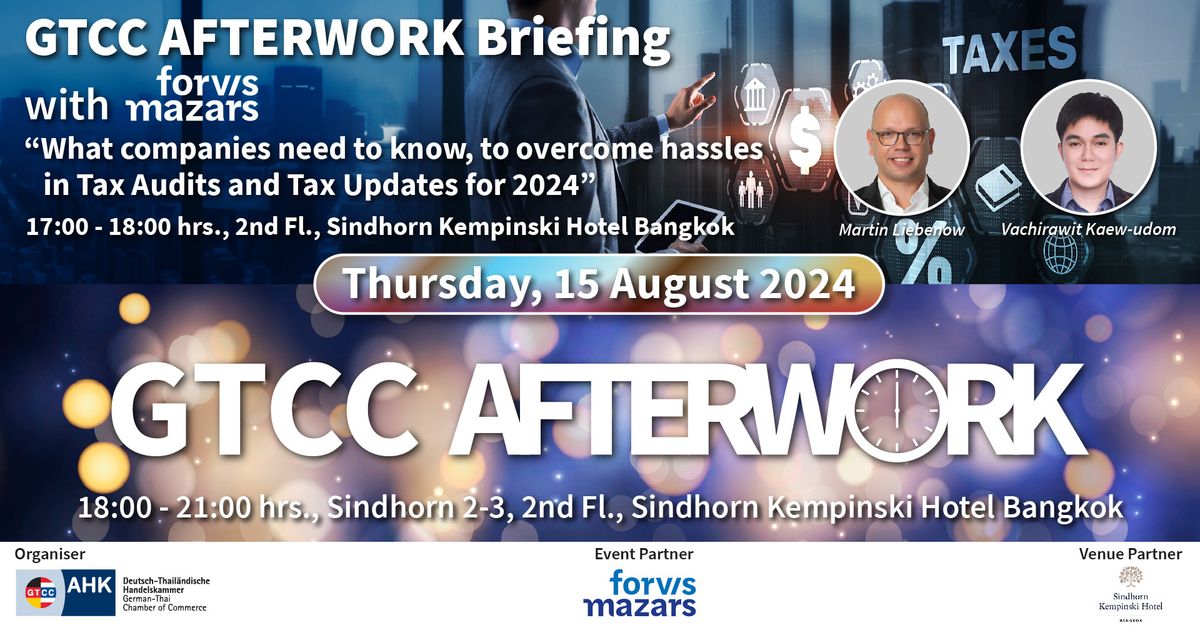 GTCC AFTERWORK Briefing with Forvis Mazars and Networking