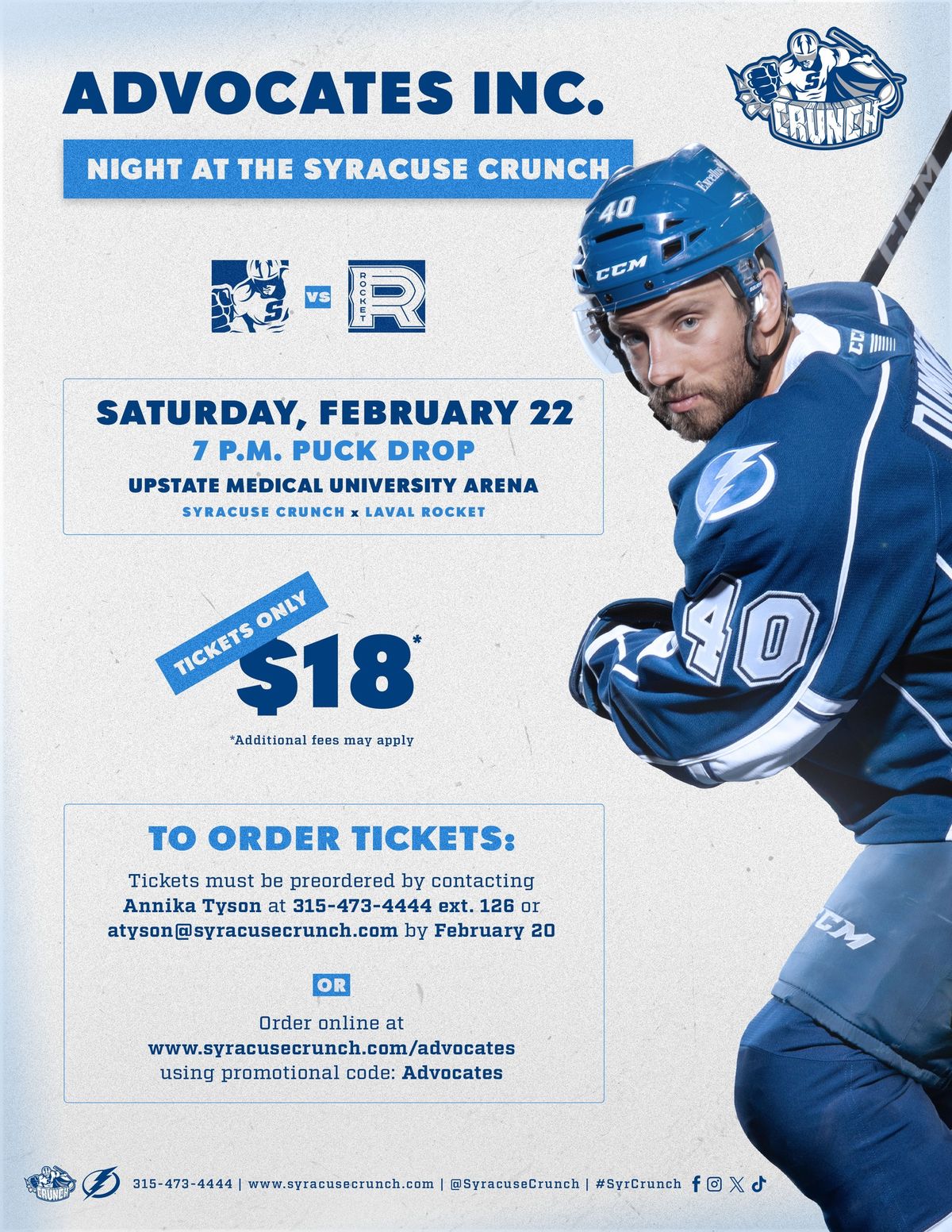 Advocates Night at the Syracuse Crunch