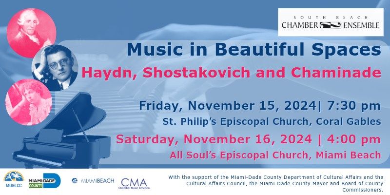 Music in Beautiful Spaces - November 15 - Coral Gables