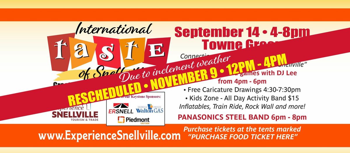 International Taste of Snellville on November 9, 2024 from 12 - 4 PM