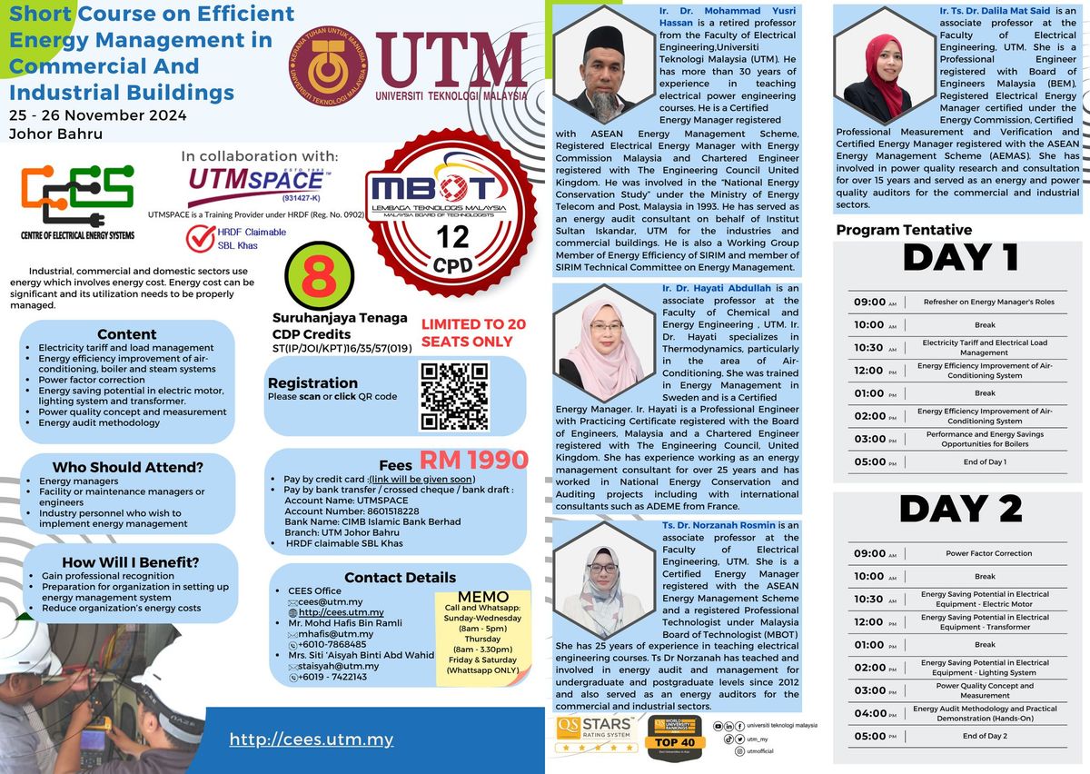 Short Course on Efficient Energy Management in Commercial and Industrial Buildings (EEM24)