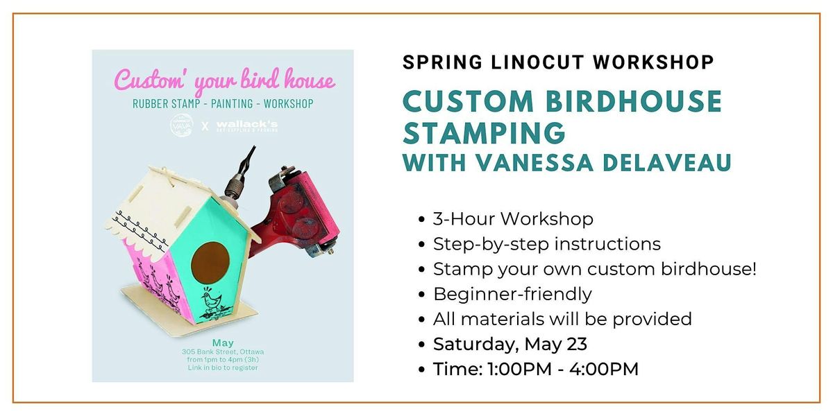 Spring Linocut Workshop: Custom Your Bird House with Vanessa Delaveau