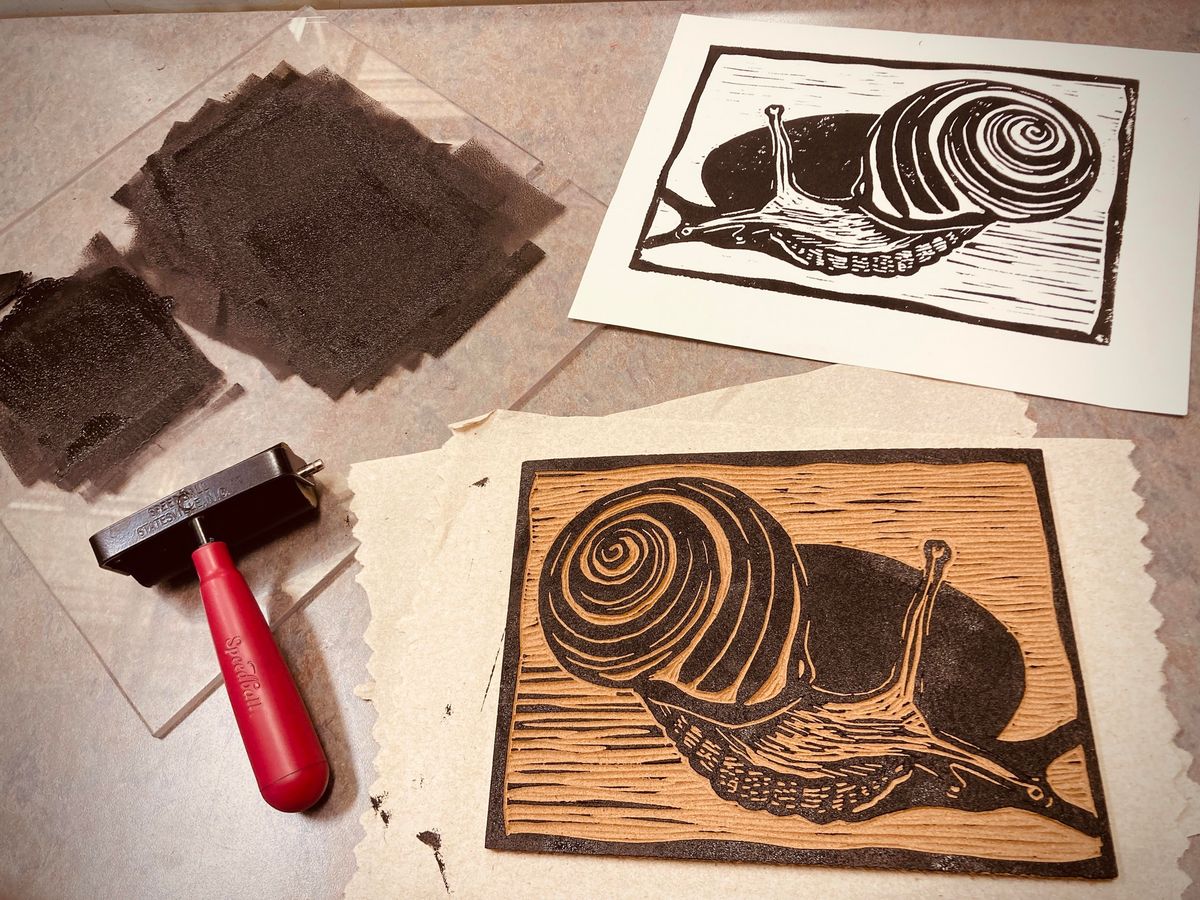 Learning Linoleum-Cut Block Printing Workshop