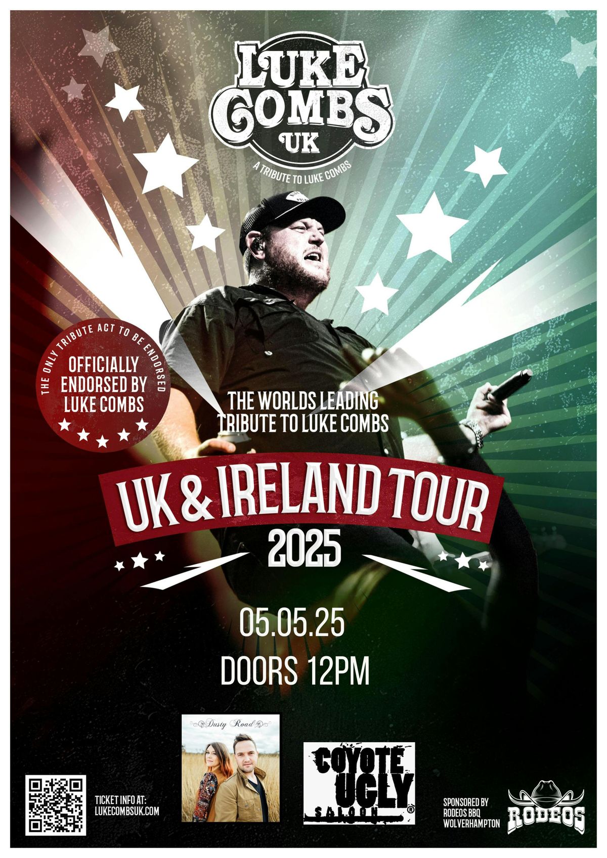 Luke Combs UK Plus Guests - Coyote Ugly Saloon Cardiff