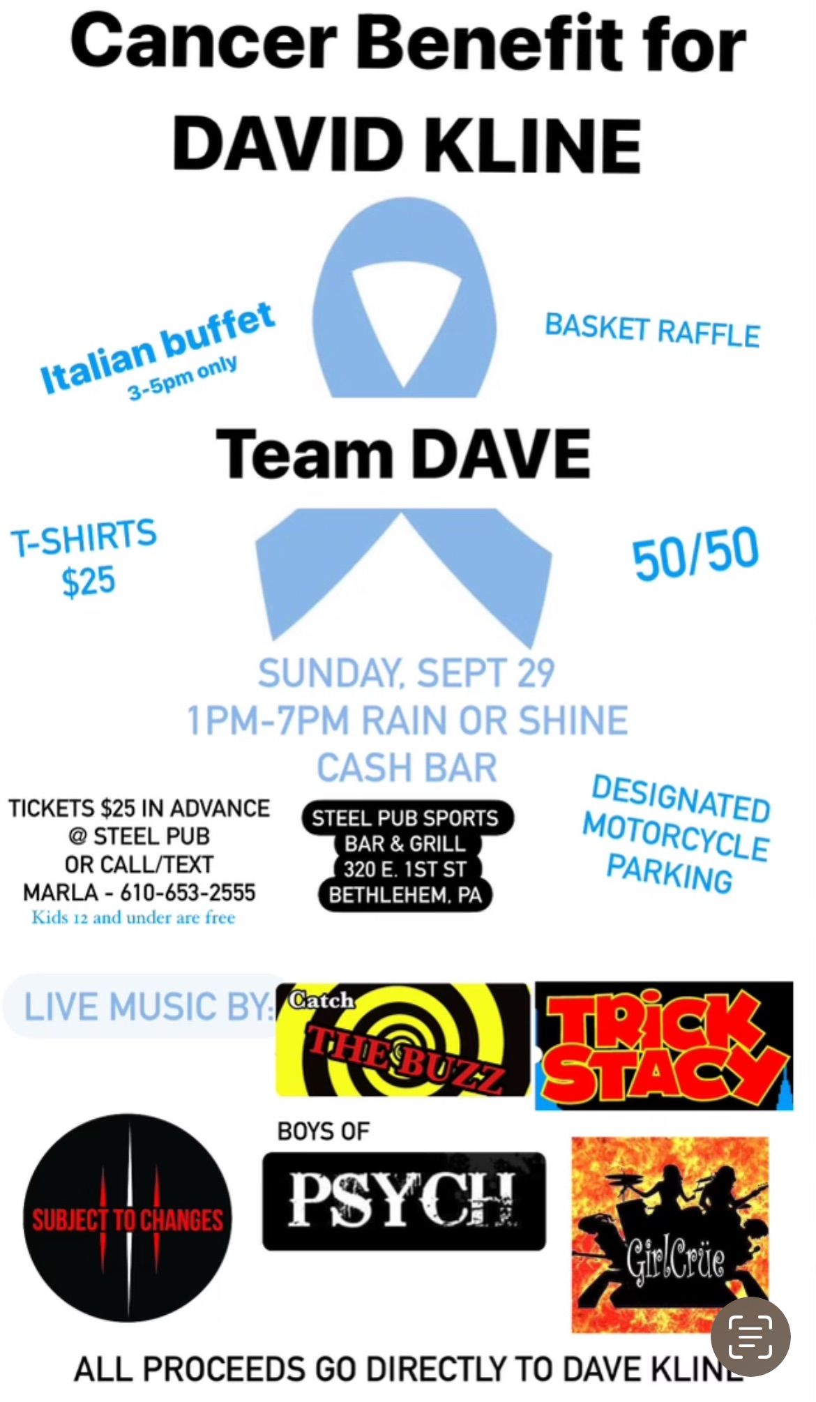 Cancer Benefit for David Kline