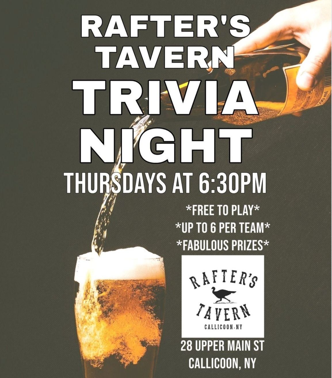 Thursday Night Trivia at Rafter's Tavern