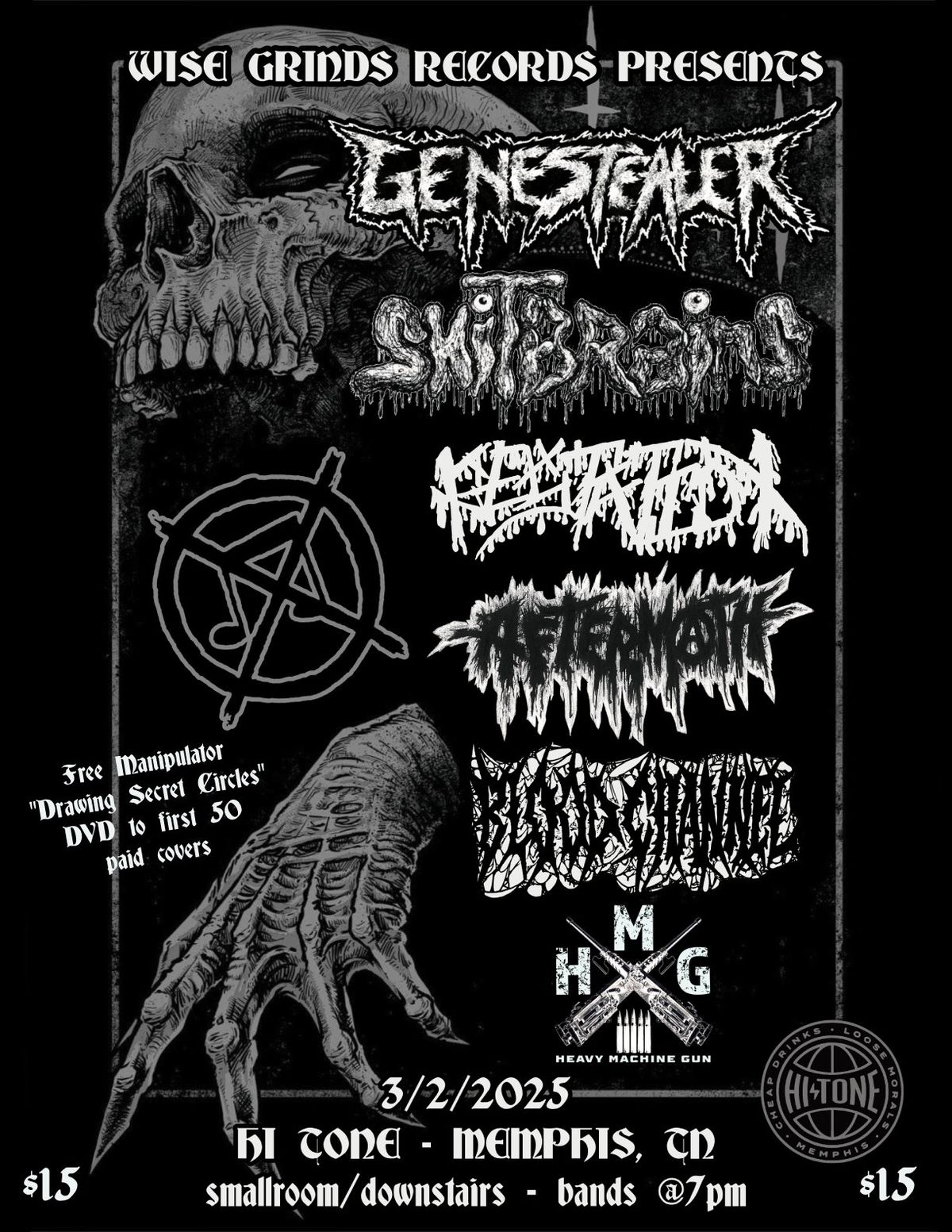 GENESTEALER (CA), SHITBRAINS (CA), AFTERMATH (AZ), GESTATION (AZ), BLOOD CHANNEL, H.M.G - 3\/2\/2025