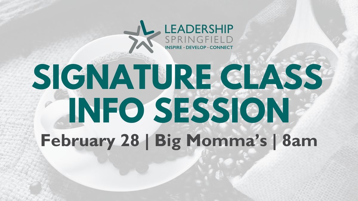 Signature Class Info Session at Big Momma's Coffee