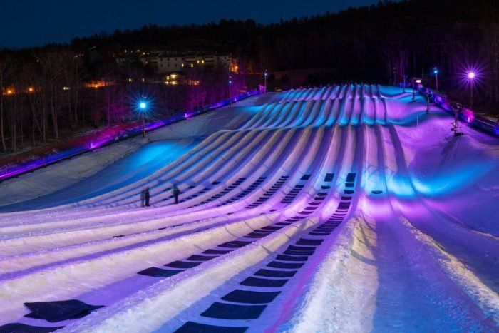 Snow Tubing Rainbow Theme Night