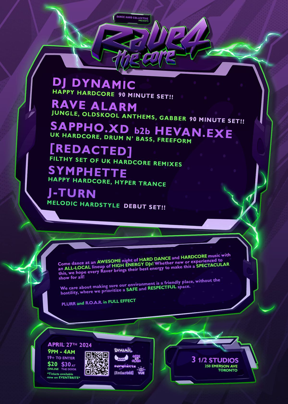 Rave 4 The Core! Happy Hardcore Rave Feat. DJ Dynamic, Ravealarm, [Redacted], and more!