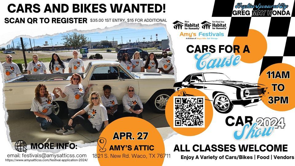 Cars For A Cause - Waco April 27th
