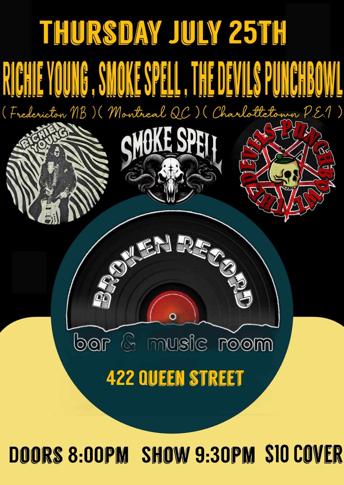 Richie Young, Smoke Spell, The Devils Punchbowl @ Broken Record Bar & Music Room