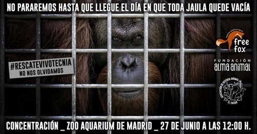 Concentraci\u00f3n zoo aquarium de Madrid  27 de junio a las 12:00