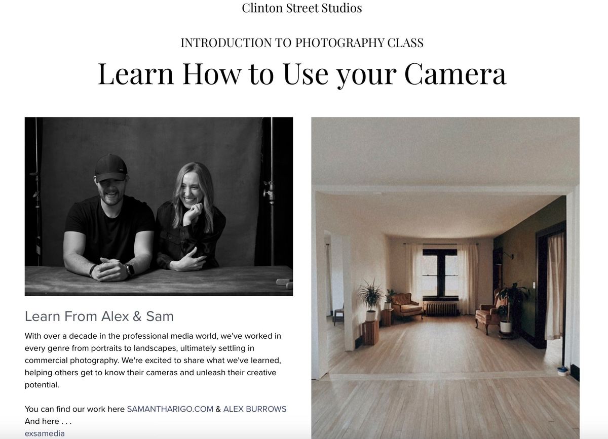 Camera Basics Class