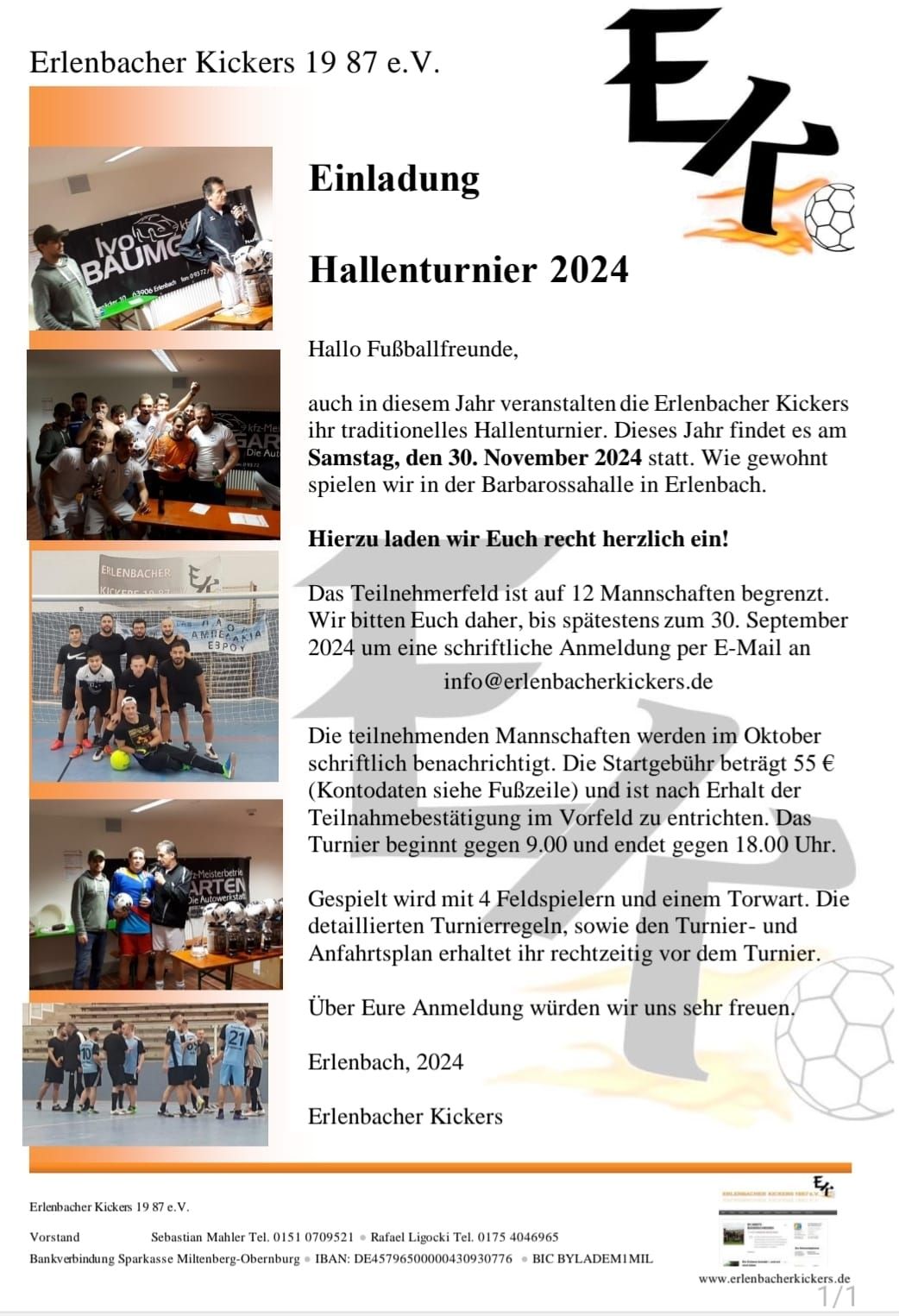 Hallenturnier 2024 der Erlenbacher Kickers e.V.